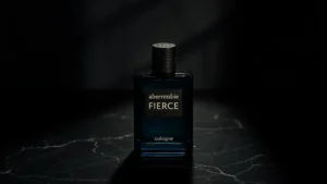 abercrombie and fitch fragrance fierce - Moody shot of Abercrombie & Fitch Fierce cologne bottle on dark marble surface w