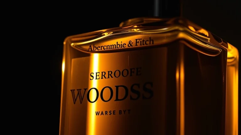 abercrombie and fitch woods cologne - Close-up of Abercrombie and Fitch Woods cologne bottle with warm golden light hi
