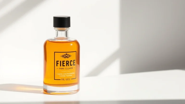 fierce abercrombie and fitch cologne - Amber glass cologne bottle with Fierce branding, natural lighting highlighting t