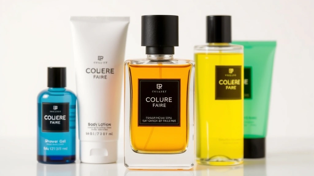 1.7 oz cologne - 
Fragrance layering setup with 1.7 oz cologne bottle surrounded by matching body