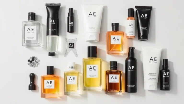 ae fragrance - Flat lay of AE fragrance bottles arranged by season with complementary grooming