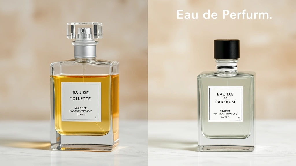 aldehyde fragrance - 
Split-screen comparison showing a bottle of Eau de Toilette aldehyde fragrance 