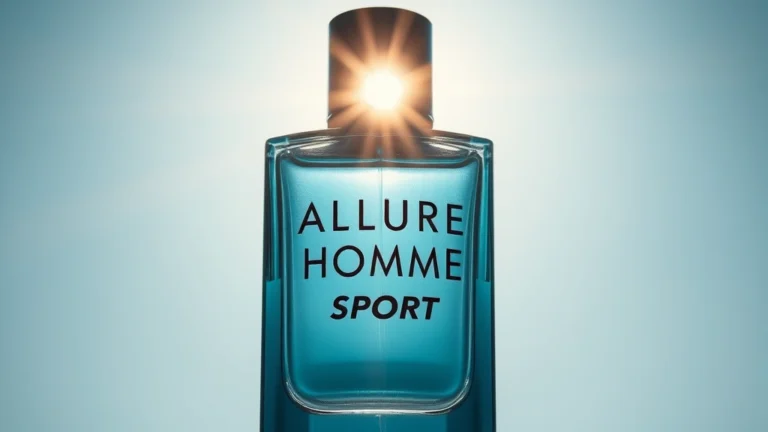 allure homme sport cologne - Close-up of Allure Homme Sport Cologne bottle with fresh morning sunlight creati