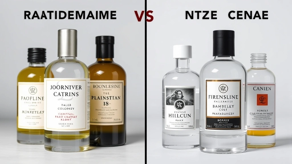 alt cologne - 
Side-by-side comparison of mainstream vs niche alt cologne bottles highlighting
