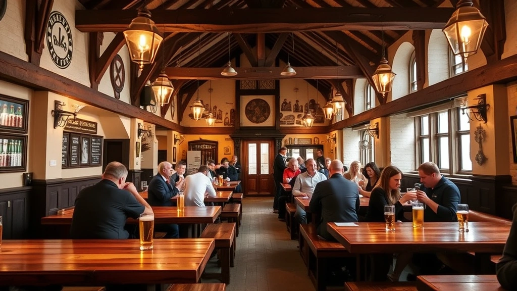 attractions in cologne germany -
Interior of a traditional Cologne brewery with communal wooden tables and local