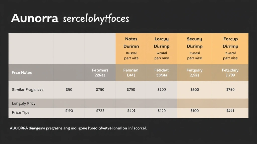 aurora fragrance - 
Comparison chart showing Aurora fragrance versus three similar fragrances with 
