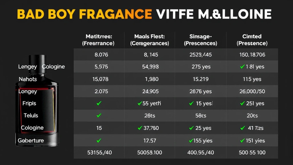 bad boy fragrance -
Close-up comparison chart showing bad boy fragrance performance metrics versus