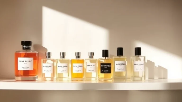 banana republic fragrance - Banana Republic fragrance bottle collection arranged on a minimalist shelf with