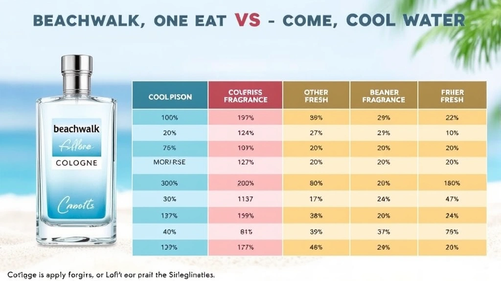 beachwalk cologne - 
Comparison chart showing beachwalk cologne versus cool water and other fresh fr