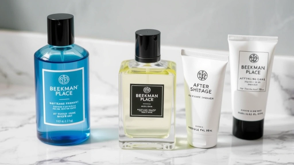 beekman place cologne - 
Beekman Place fragrance bottle displayed with complementary grooming products l