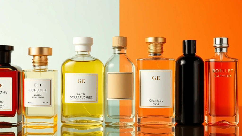 best cologne scents - 
Split-screen comparison of different cologne bottles arranged by color and type