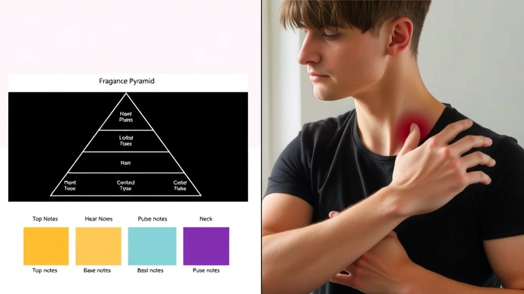best fragrance perfume - 
Split-screen comparison showing fragrance pyramid diagram on left side with top