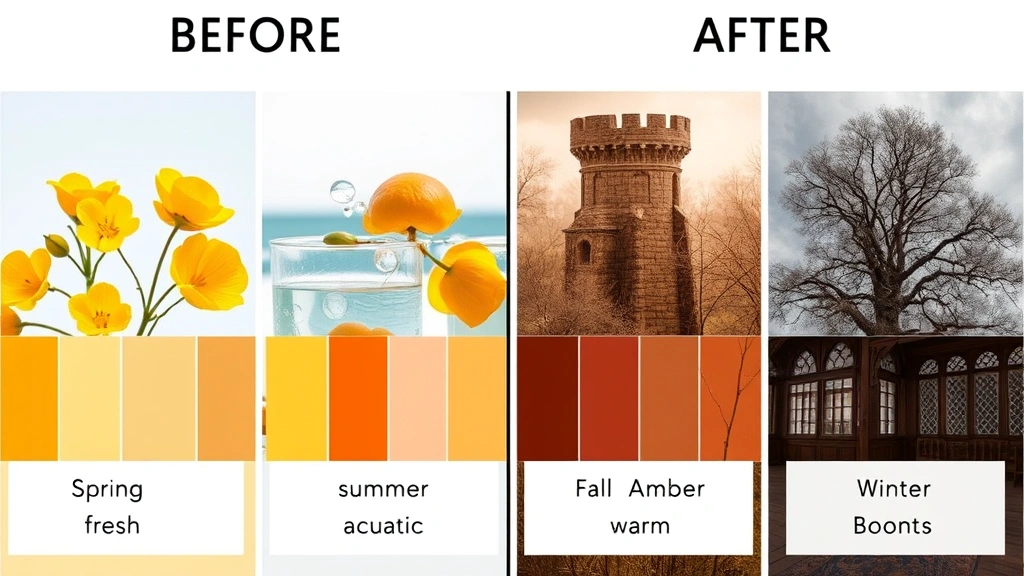 best fragrance perfume - 
Before and after style comparison grid showing four different seasonal fragranc