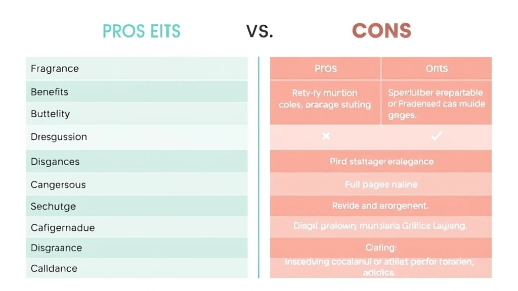 best fragrance scent - 
Pros and cons comparison chart showing fragrance benefits versus challenges in 