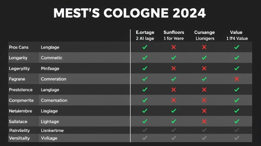 best men's cologne 2024 - 
Comparison chart showing pros and cons of best men’s cologne 2024 with ic