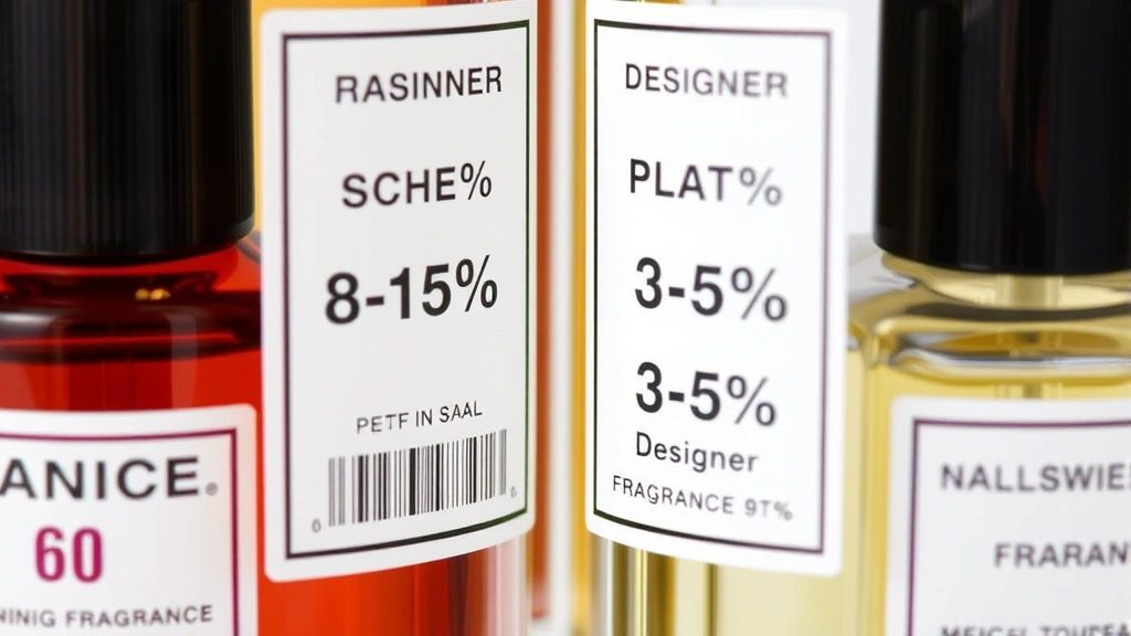 best niche fragrances for men -
Close-up comparison of fragrance concentration percentages on labels—8-15% nich