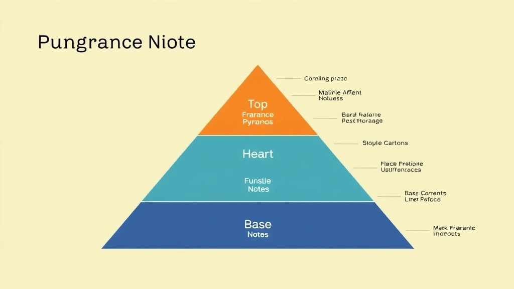 best perfume fragrances - 
Fragrance notes pyramid diagram showing top, heart, and base notes layered visu