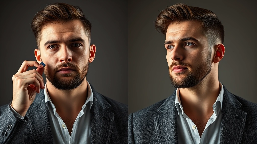 best pheromone cologne for men - 
Before and after style image showing confident man before and after applying ph