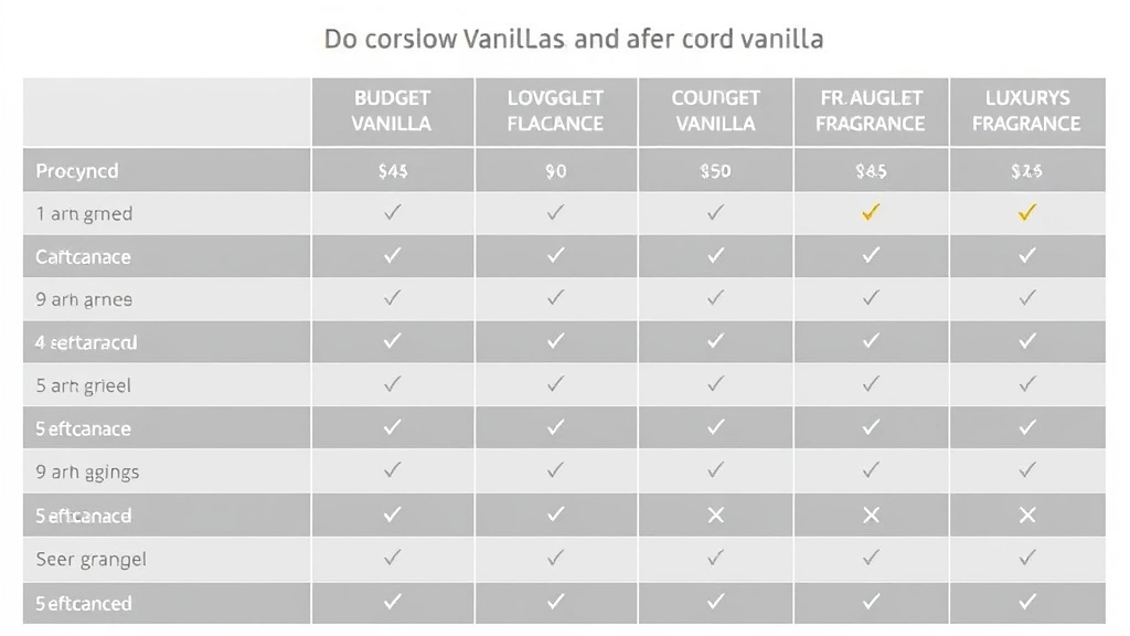 best vanilla fragrance - 
Comparison chart showing vanilla fragrance options across price ranges from bud
