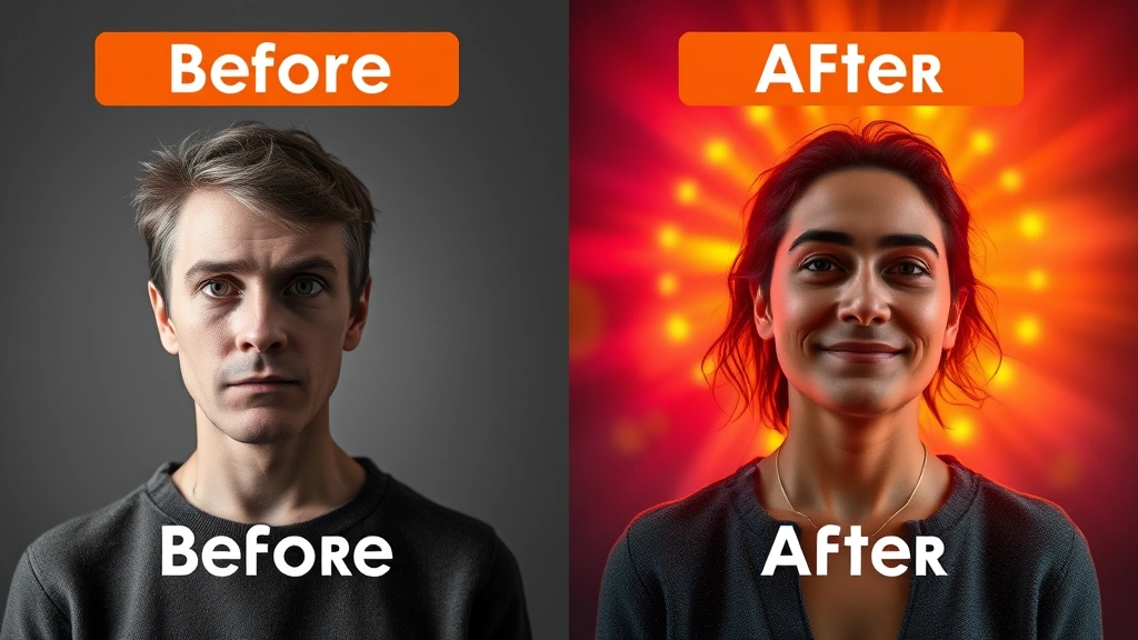 better world fragrance house - 
Before and after mood visualization: person looking stressed with gray tones tr