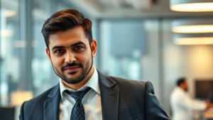 bharara king cologne - Professional man in business casual attire wearing Bharara King Cologne in an of