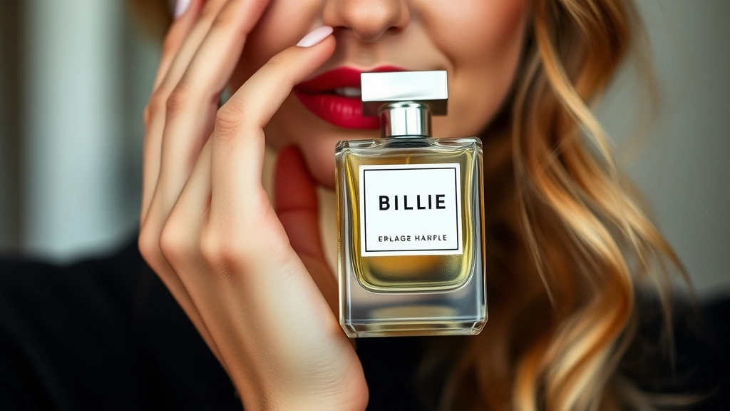 billie fragrance -
Woman wearing Billie fragrance with hand near nose, showing the sensual moment