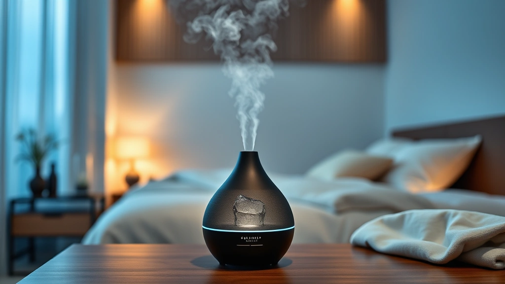 black ice fragrance oil -
Ultrasonic diffuser releasing mist with black ice fragrance oil in modern minim