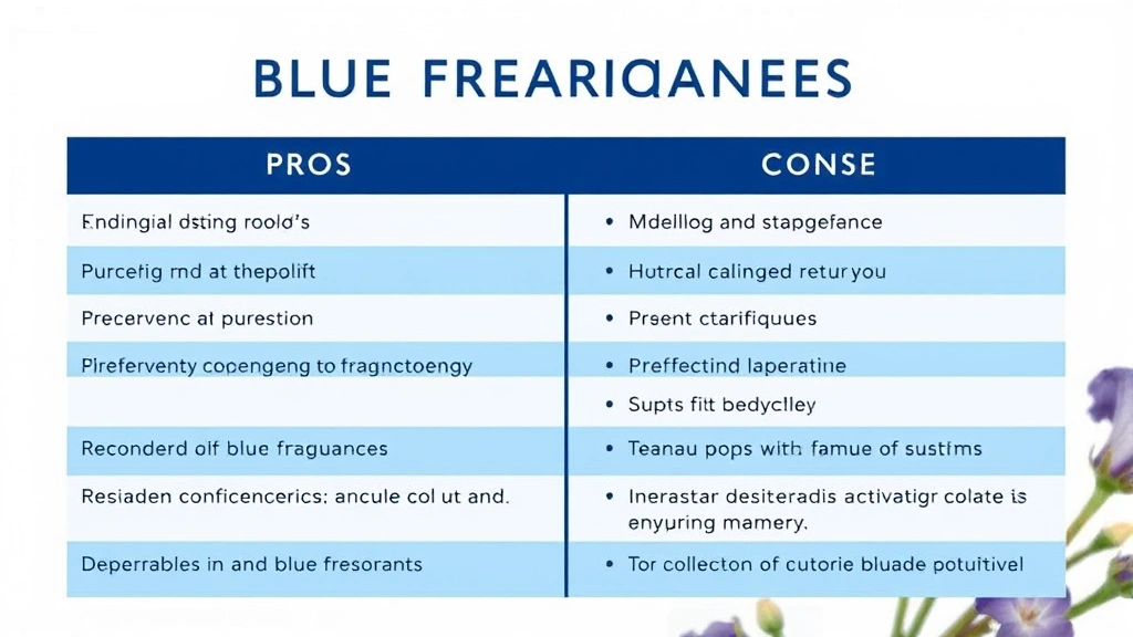 blue fragrances for women - 
Close-up comparison chart showing pros and cons of blue fragrances with clean t