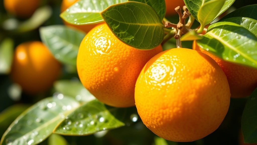 bora bora fragrance - 
Close-up of fresh bergamot citrus fruits on green leaves with water droplets, b