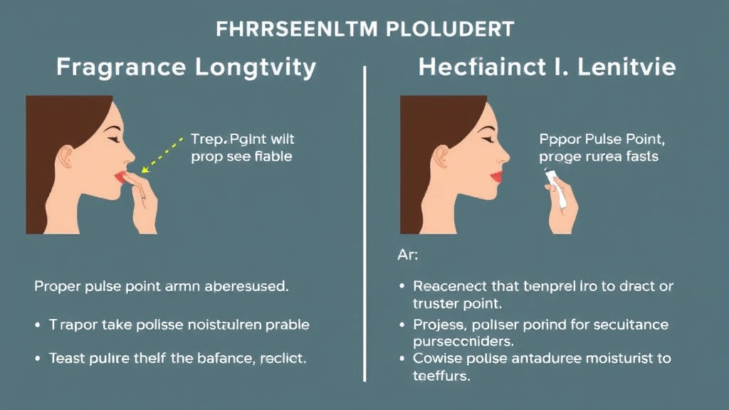 bottled fragrance - 
Comparison chart showing fragrance longevity differences between improper appli