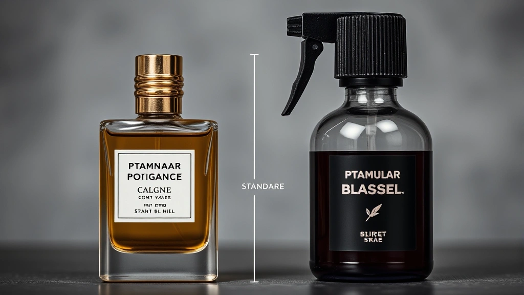 bullet cologne - 
Close-up comparison showing bullet cologne next to standard spray bottle with s