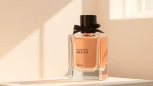 burberry blush fragrance - Burberry Blush perfume bottle with soft peachy tone against neutral background w