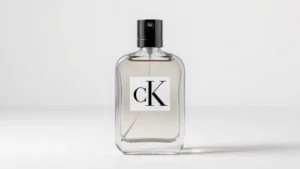 calvin klein cologne for men - Calvin Klein cologne bottle with minimalist design against white background, pro