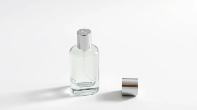 can i take cologne on plane - Photorealistic image of a small travel-size cologne bottle and empty spray atomi