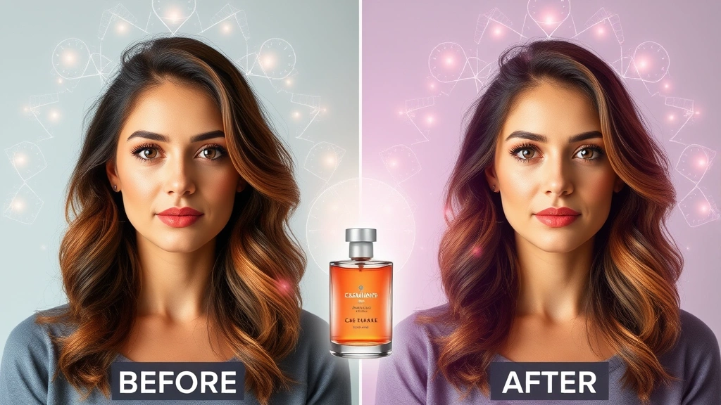 casablanca fragrance - 
Before and after representation of personal aura enhancement with casablanca fr