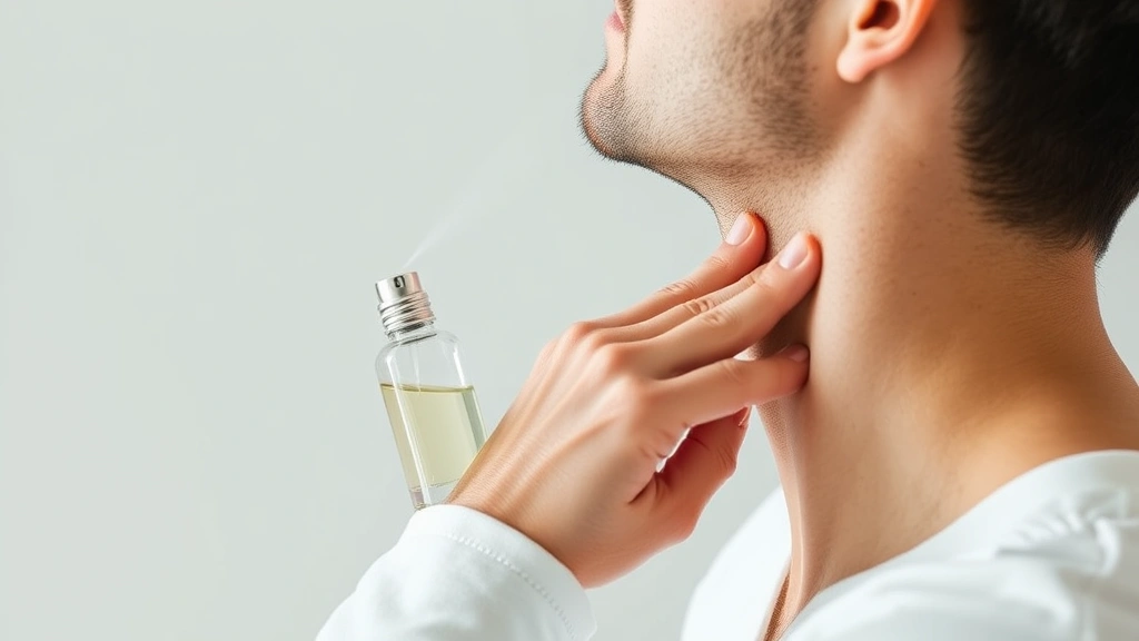 chantilly cologne - 
Close-up demonstration of proper pulse point application on inner wrist and nec