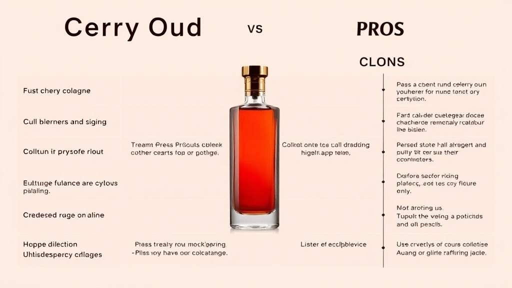 cherry oud cologne - 
Side-by-side comparison chart of cherry oud cologne pros and cons with icons an