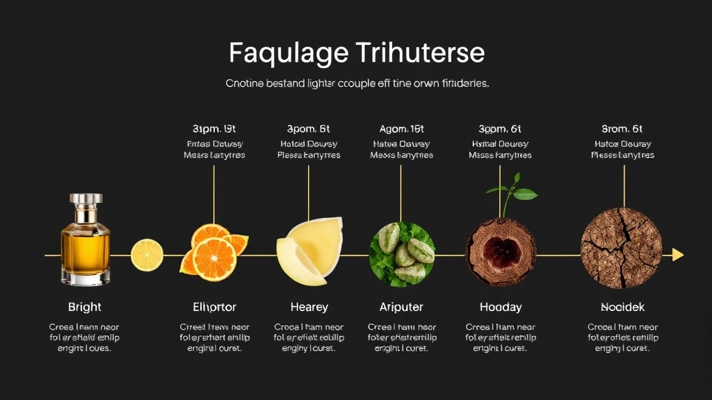 citrus aromatic fragrance for men - 
Timeline visual showing fragrance progression from bright citrus top notes thro