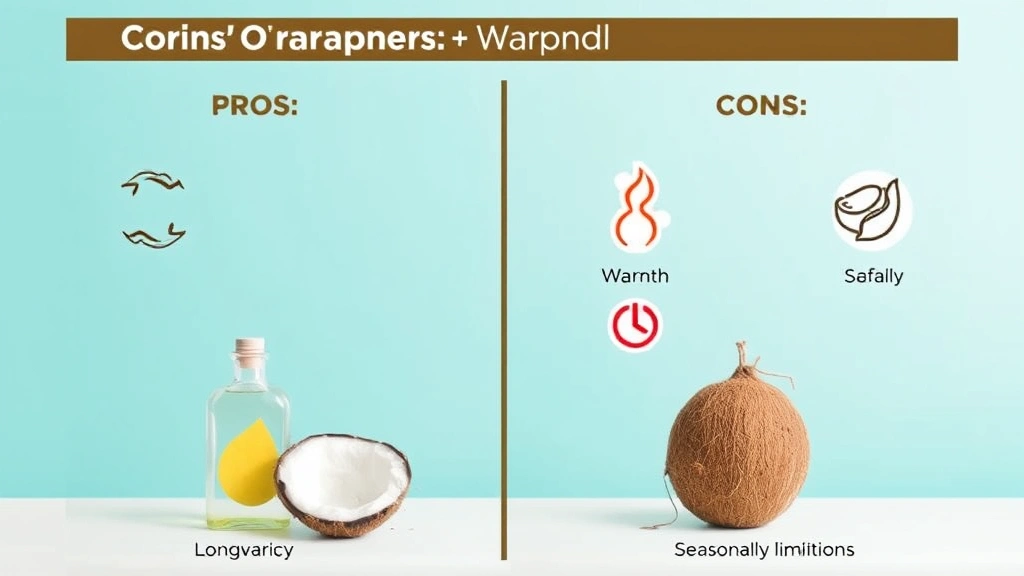 coconut fragrance perfume - 
Split-screen comparison showing pros and cons of coconut fragrances with icons 
