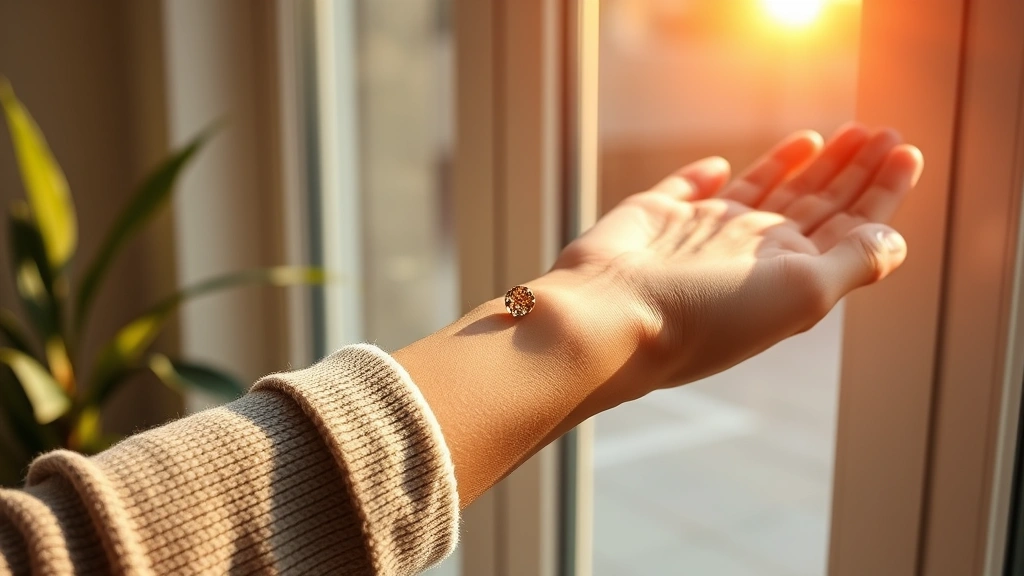 coffee fragrance - 
Person applying coffee fragrance to wrist pulse point with morning sunlight com