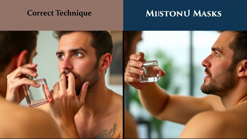cologne perfume for men - 
Split-screen showing correct application technique versus common mistakes men m