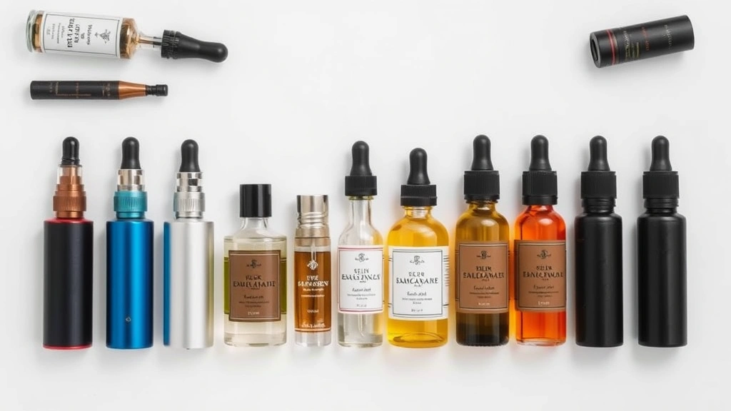 custom cologne bottles - 
Flat lay arrangement showing multiple custom atomizers in different colors and 
