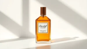 davidoff cologne - Davidoff Cologne bottle on a clean white background with morning sunlight creati