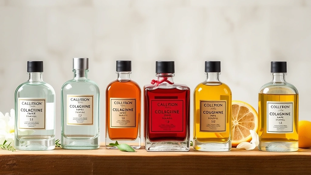 different types of cologne - 
Seasonal cologne selection displayed with different types arranged by season—li