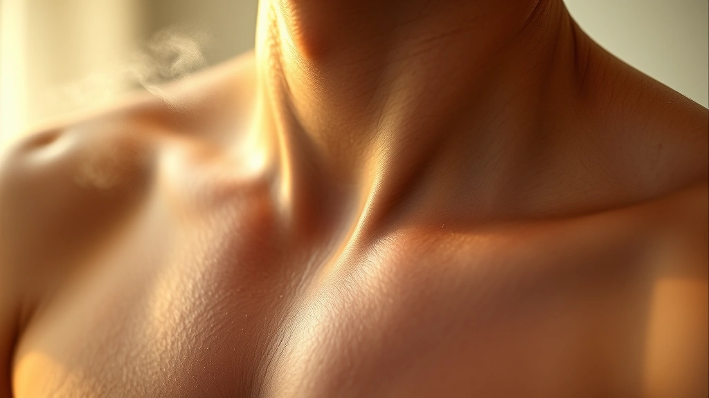 dior sauvage elixir cologne for men - 
Close-up of fragrance application on neck and chest area with subtle fragrance 