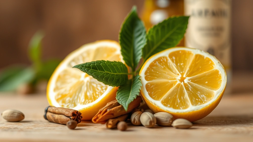 dolce and gabbana men's cologne - 
Close-up of bergamot citrus fruit and cardamom spice arranged artistically with