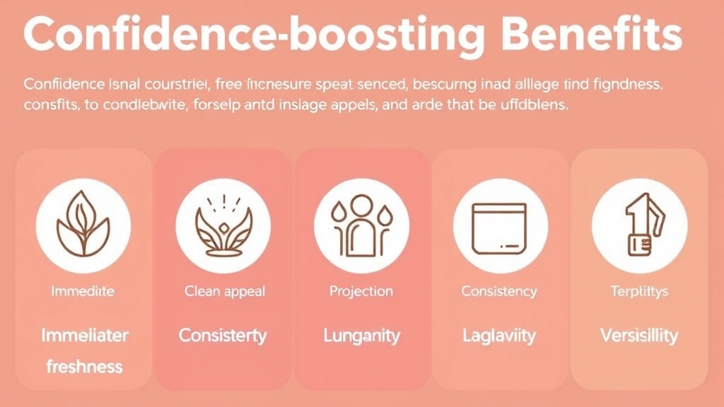 epic blue cologne - 
Infographic displaying 6 confidence-boosting benefits with icons: immediate fre