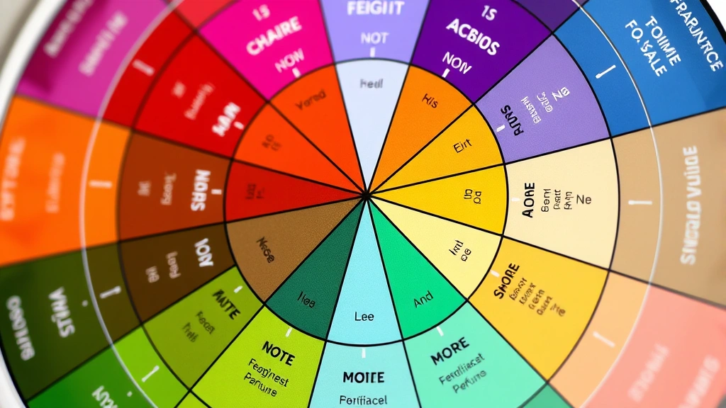 female fragrance perfume -
Close-up of fragrance wheel showing different fragrance families and note categ