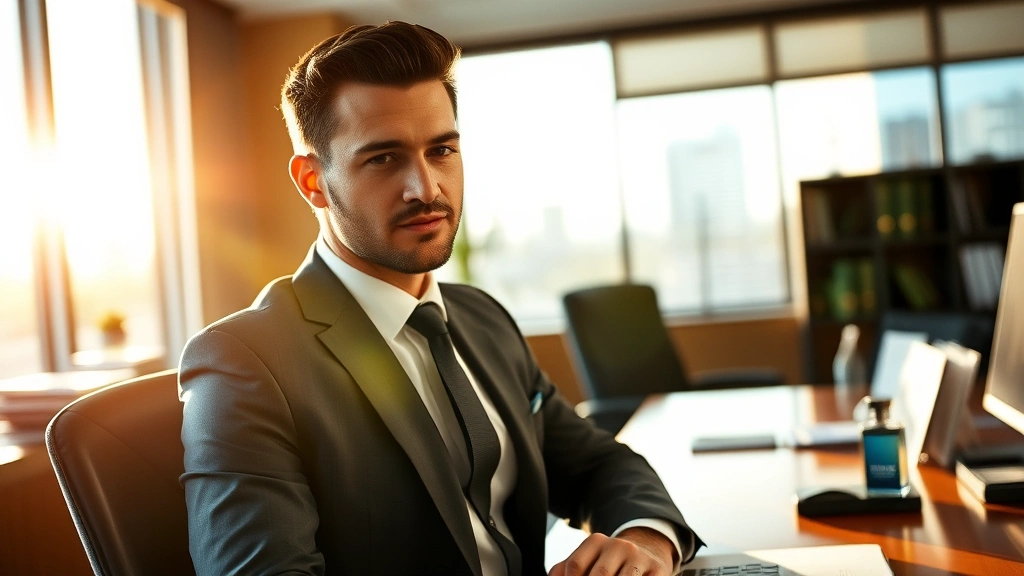 filthy rich cologne - 
Confident businessman wearing Filthy Rich cologne in tailored suit at executive