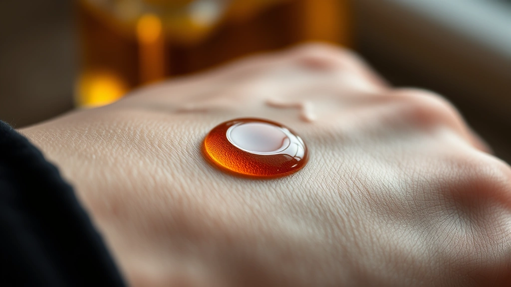 filthy rich cologne - 
Close-up of fragrance application on wrist pulse point showing amber and gold t